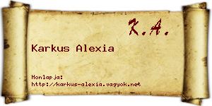 Karkus Alexia névjegykártya